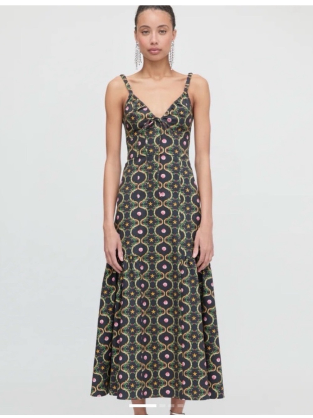 Hill House Lillie Maxi Dress in Black Cisco Trellis Size M - Picture 2 of 8